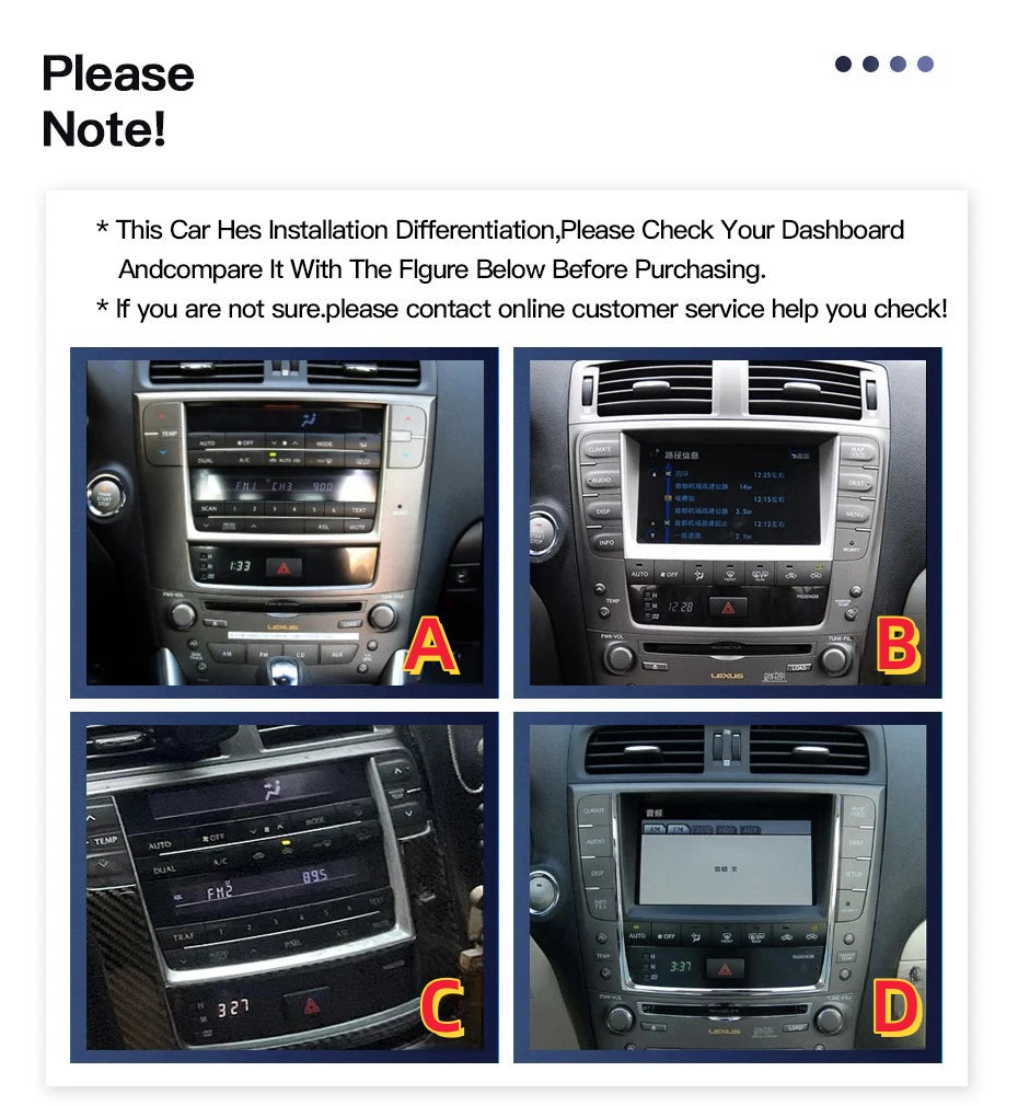 Lexus IS250 IS300 XE20 IS220 IS350 2005 - 2012 Android System Apple Carplay Car Video Player