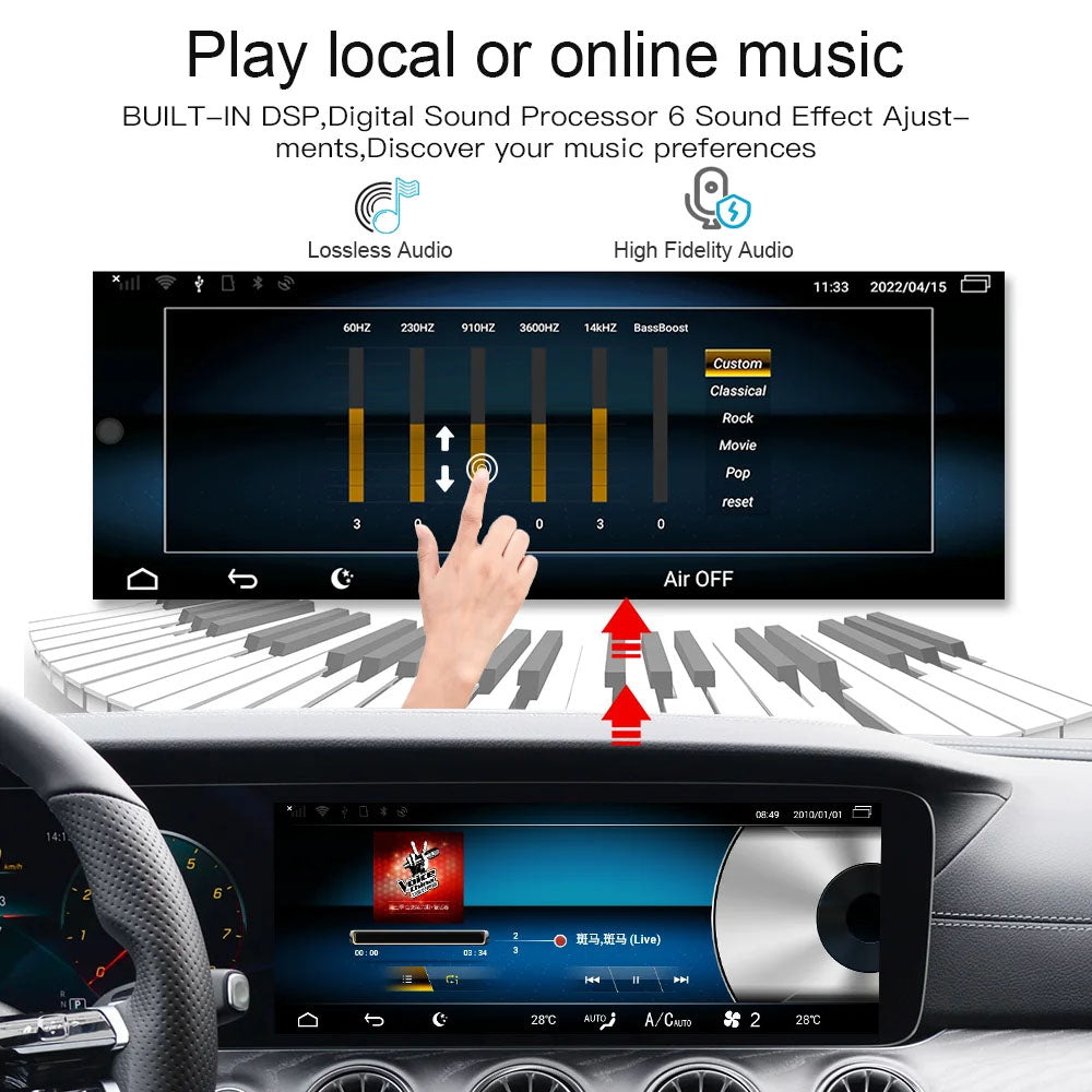 Wireless Carplay Android Auto for Mercedes NTG 6.0 MBUX 10.25" / 12.3" Radio Screen Android Multimedia System Upgrade Kit