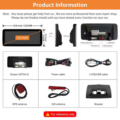 Android 13 Car Radio Touchscreen 12.3'' Car Stereo for Mercedes Benz C Class W204 GLK X204 2008-2015
