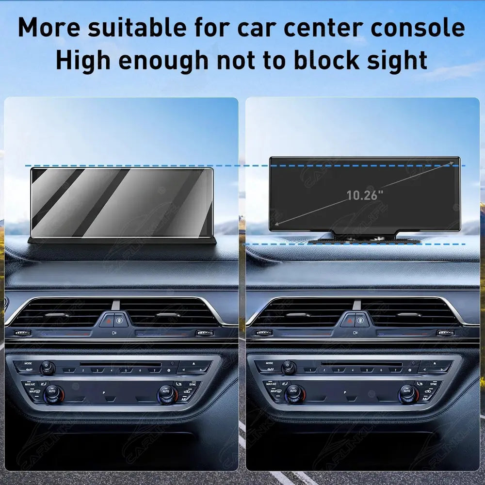 11.3" Wireless CarPlay & Android Auto Dash Cam 4K Dashboard Video Recorder Car Radio Portable Multimedia Player