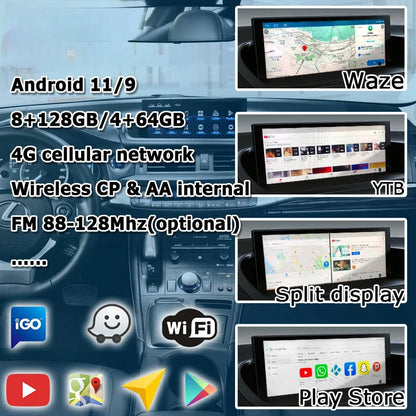 10.25 Inches Android Screen Display for Lexus CT200h CT 2014-2021