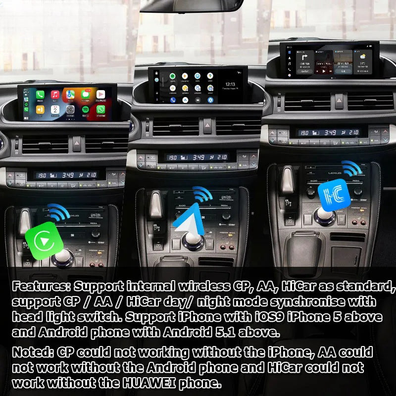 10.25 Inches Android Screen Display for Lexus CT200h CT 2014-2021