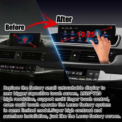 10.25 Inches Android Screen Display for Lexus CT200h CT 2014-2021