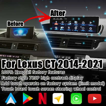 10.25 Inches Android Screen Display for Lexus CT200h CT 2014-2021