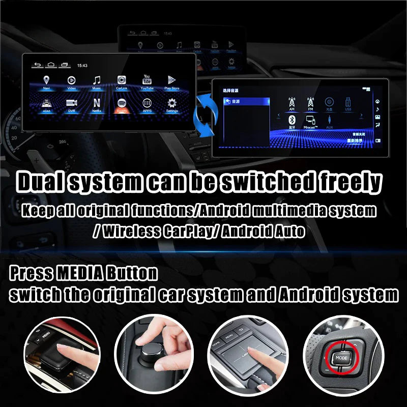 10.25 Inches Android Screen Display for Lexus NX NX300 NX200 2015-2021