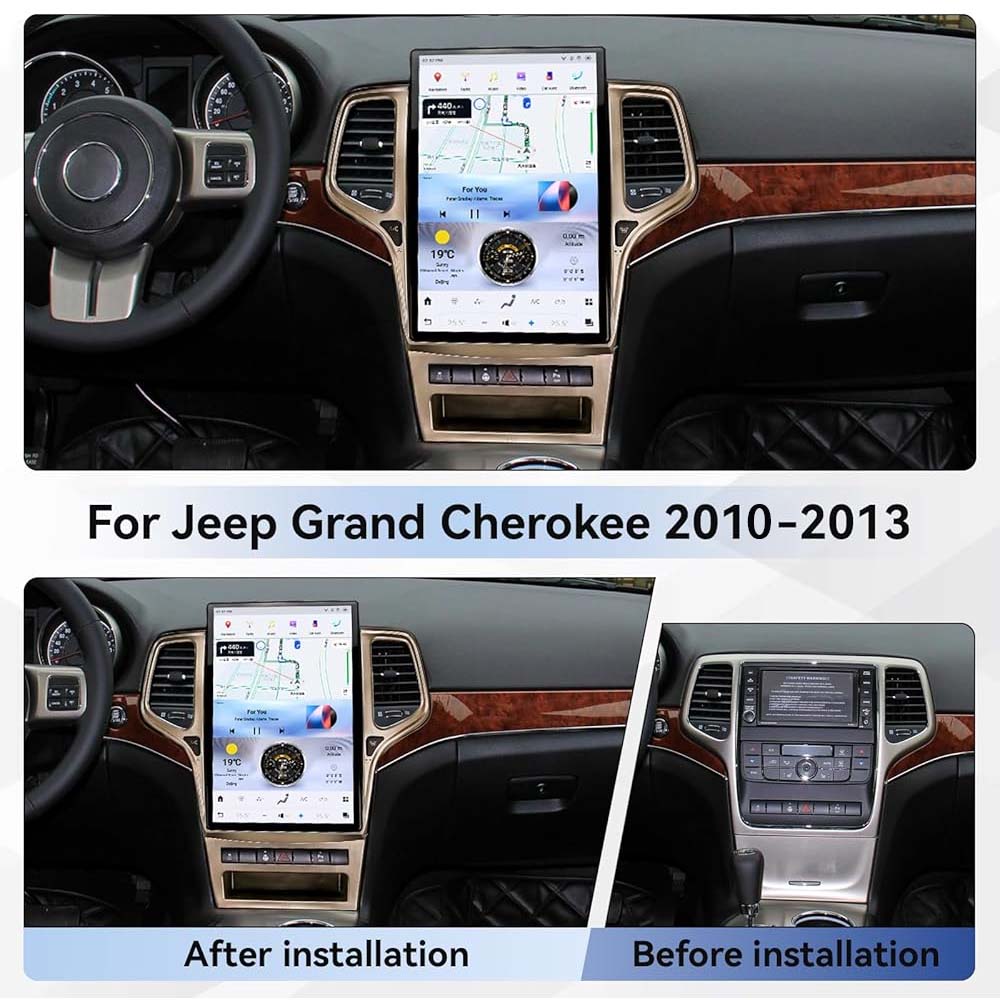 14.4 inch Jeep Grand Cherokee 2010-2022 Tesla-Style Multimedia Player GPS Navigation Wireless CarPlay Android Auto