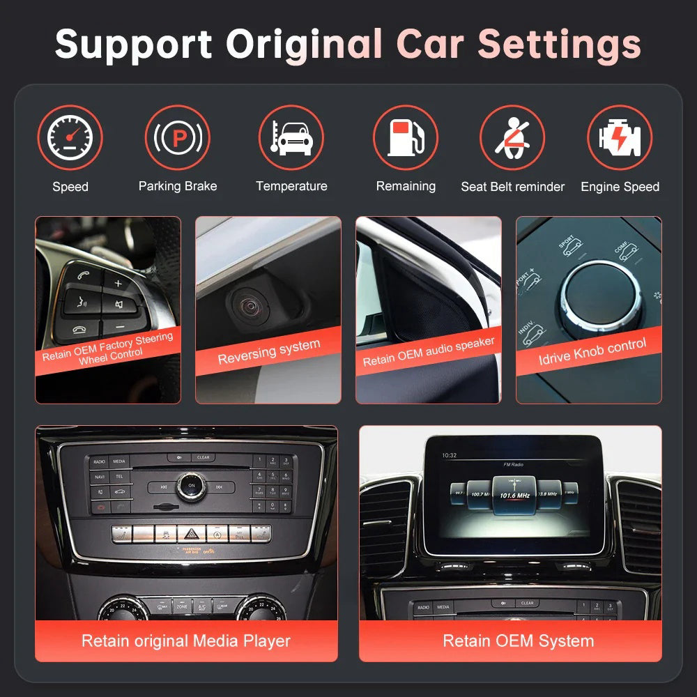 Mercedes Benz GLE GLS 2015-2019 Wireless Apple CarPlay Android Auto Car Multimedia Linux Touch Screen
