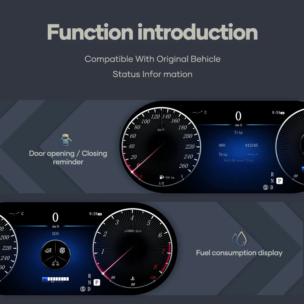 LCD Digital Cluster For Mercedes Benz C Class GLC Class W205 W253 2015-2018 NTG 5.0 Linux Digital LCD Dashboard Instrument Gauge Cluster