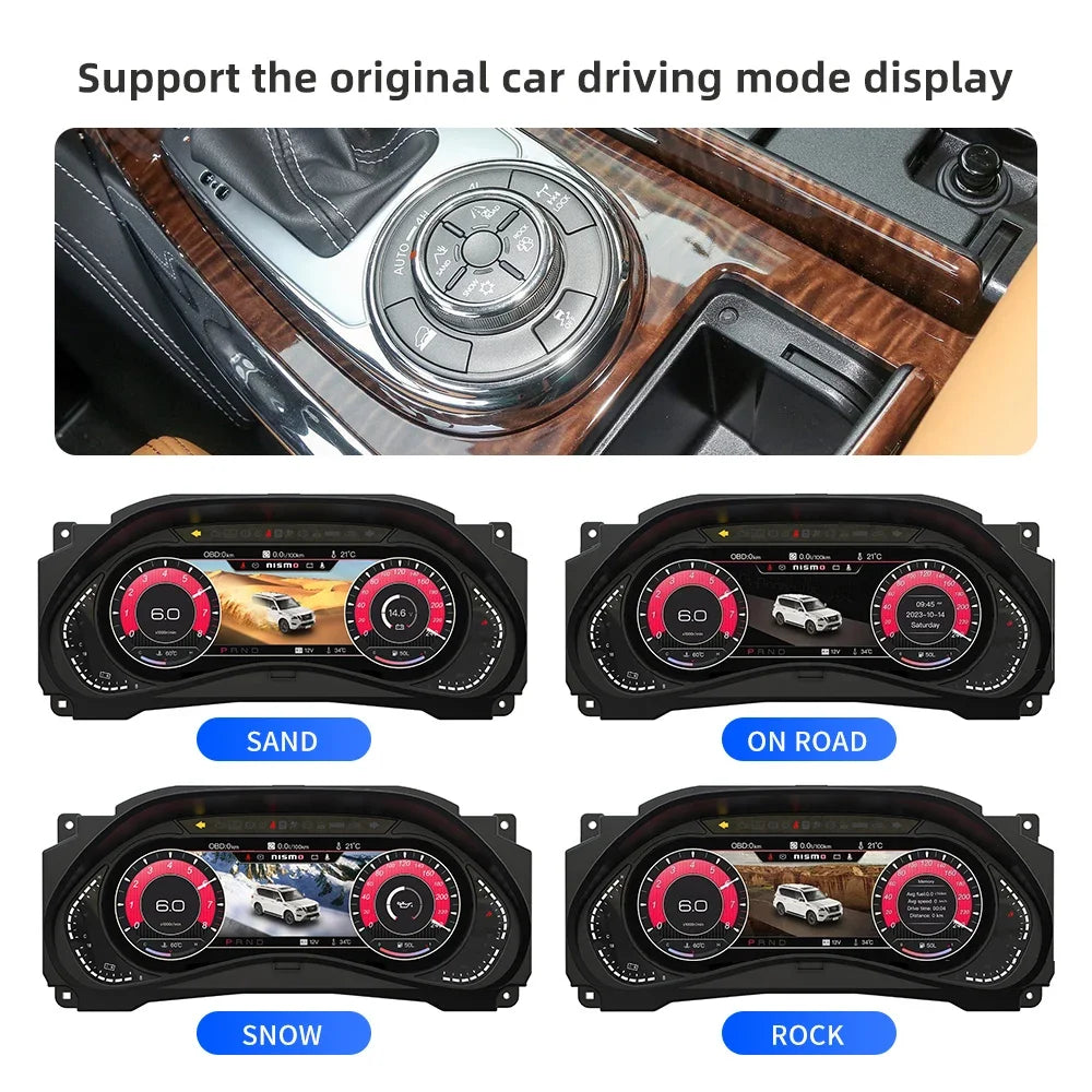 LCD Digital Cluster For Nissan Patrol Y62 Armada 2010-2023 Linux Digital LCD Dashboard Instrument Gauge Cluster