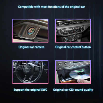 Jeep Wrangler 2018-2024 Digital Cluster Dual Screen Dashboard Car Radio Strip Screen CarPlay Android Auto