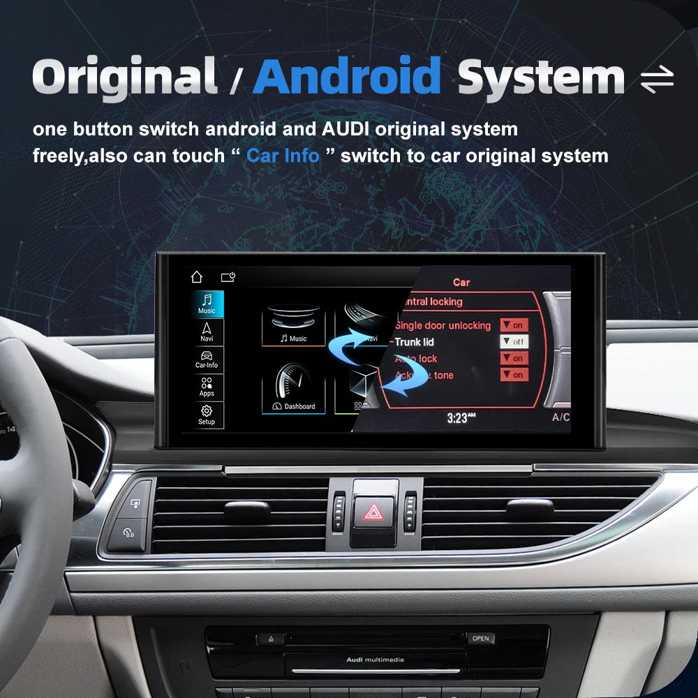 12.3" Android 13 Car Multimedia Stereo For Audi A6 C7 A7 2012-2018 Carplay