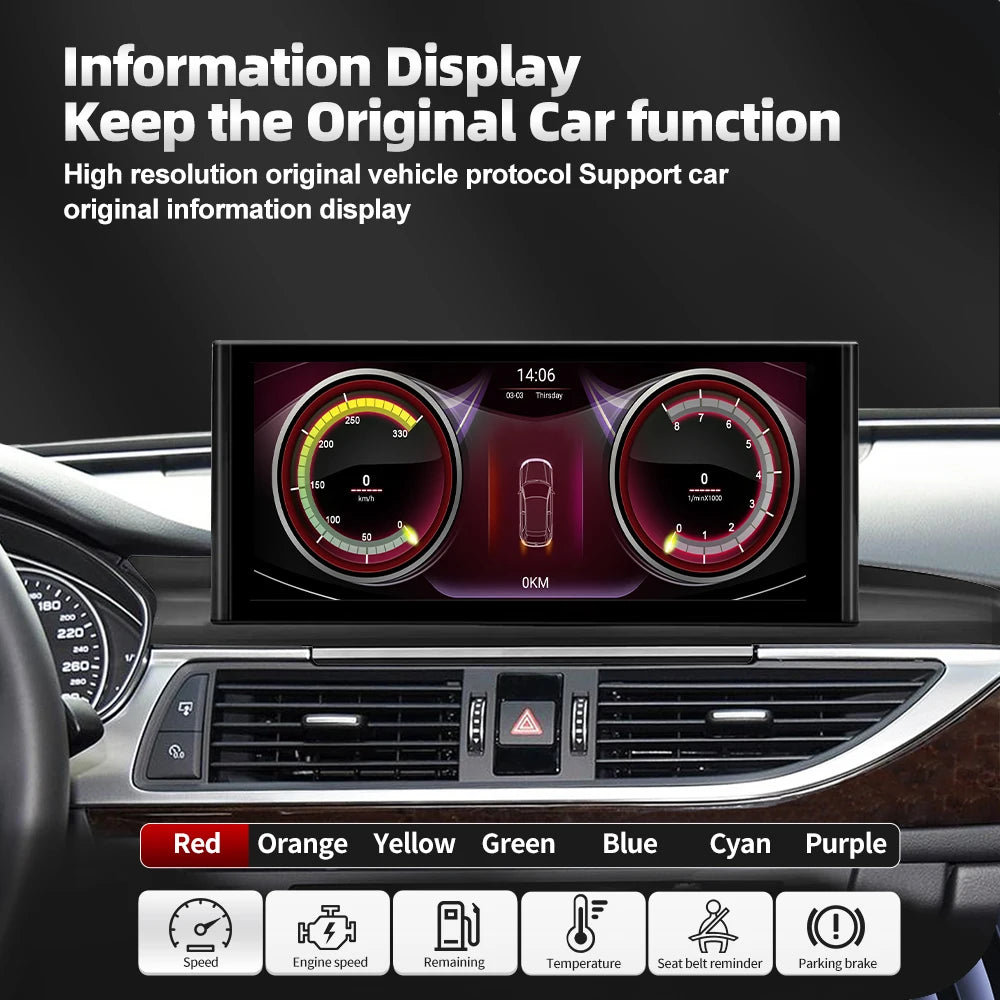 12.3" Android 13 Car Multimedia Stereo For Audi A6 C7 A7 2012-2018 Carplay