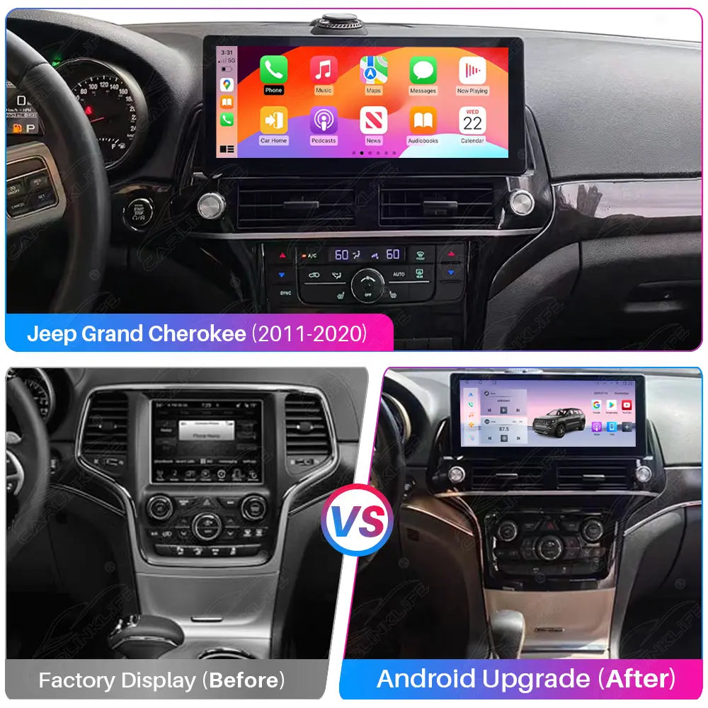12.3" Android Car Radio for Jeep Grand Cherokee 2011-2020 Car Stereo CarPlay Multimedia Player