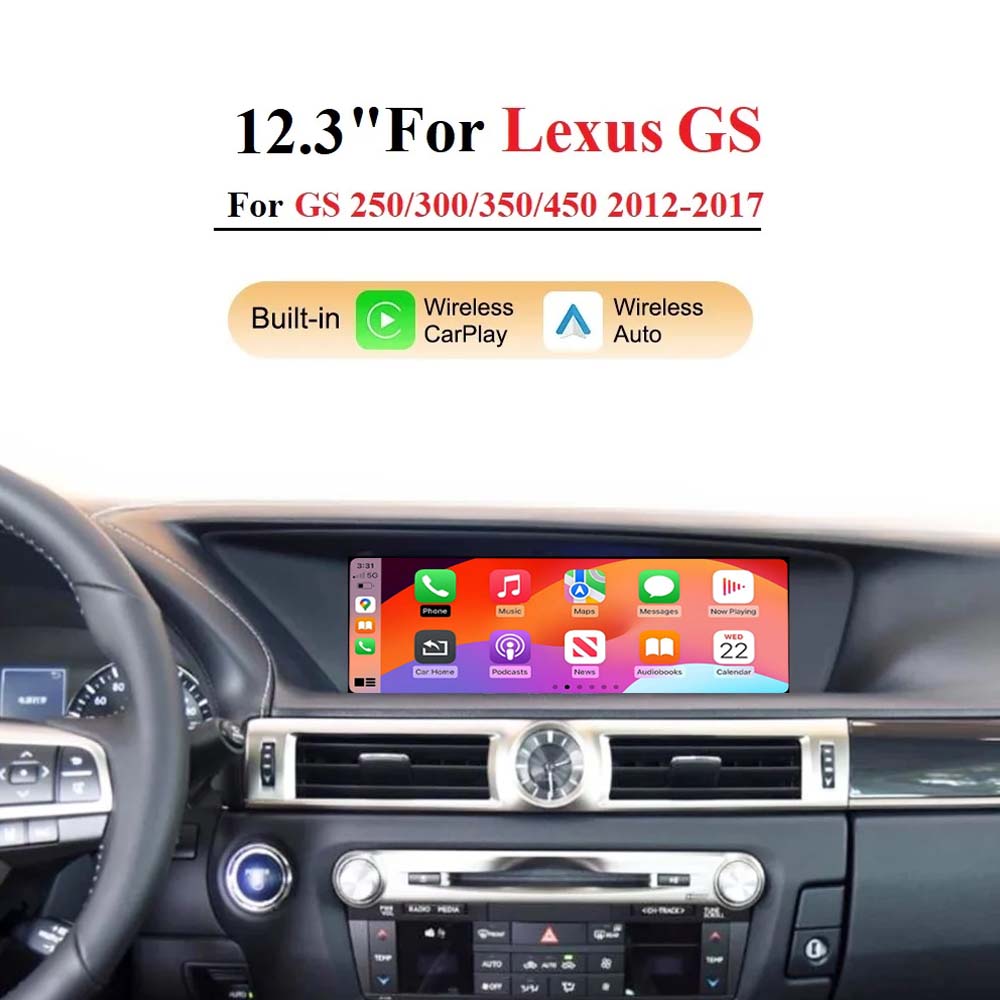 12.3" Multimedia Player Android 13 CarPlay For Lexus GS GS250 GS300 GS350 GS450 2012-2017