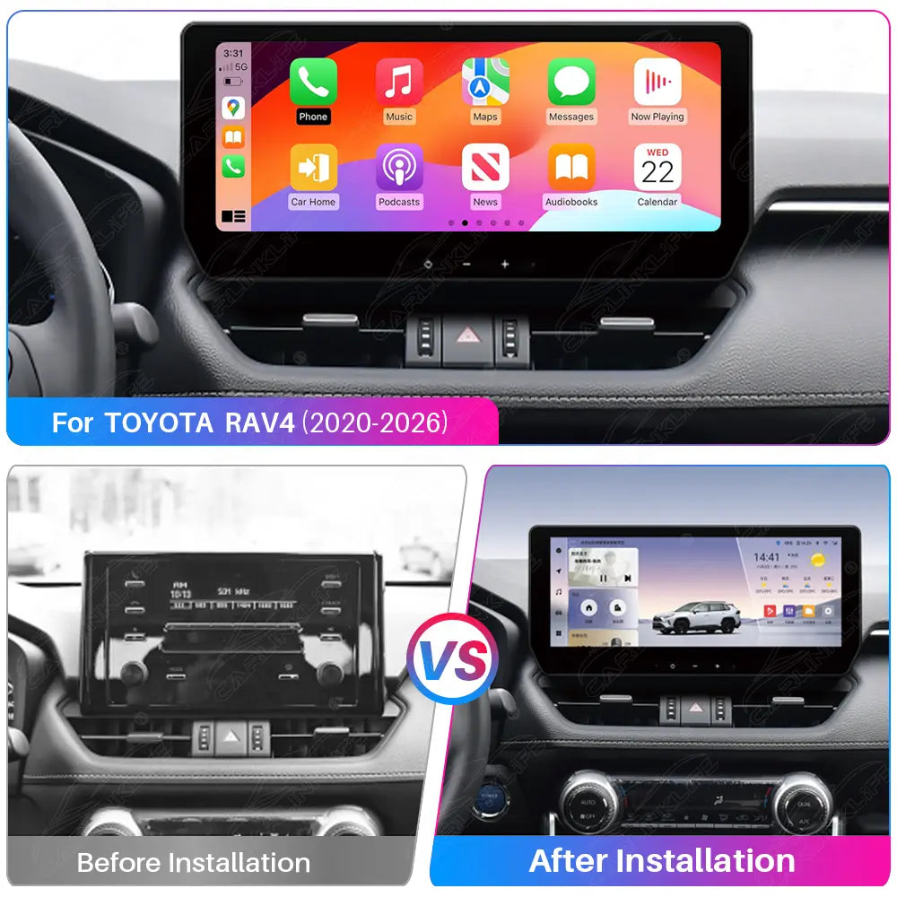 12.3" Android Car Radio for Toyota RAV4 2020-2026 Car Stereo CarPlay Multimedia Player