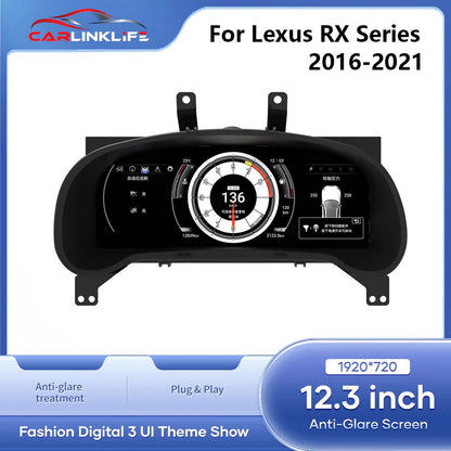 LCD Digital Cluster For Lexus RX 2016-2021 Linux Digital LCD Dashboard Instrument Gauge Cluster