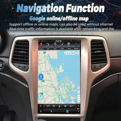 13.6 inch Jeep Grand Cherokee 2014-2022 Tesla-Style Multimedia Player GPS Navigation Wireless CarPlay Android Auto