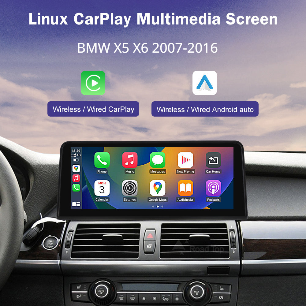 10.25 LINUX SCREEN BMW X5 F15 F85 E70 X6 F16 F86 E71 E72 2007-2016 UPGRADE Wireless Carplay/Android auto NBT CCC CIC