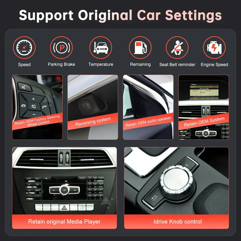 Mercedes Benz GLK X204 2008-2015 Wireless Apple CarPlay Android Auto Car Multimedia Linux Touch Screen