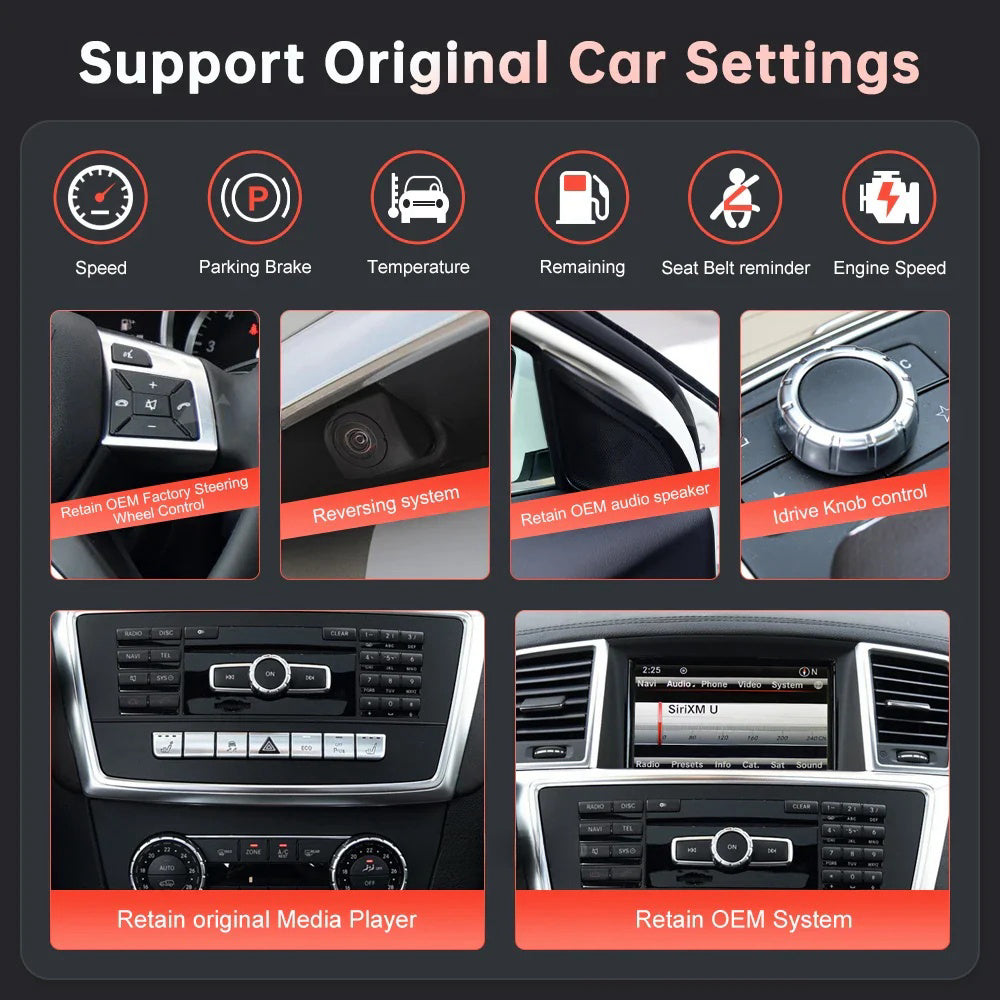 Mercedes Benz ML/GL 2012-2015 Wireless Apple CarPlay Android Auto Car Multimedia Linux Touch Screen