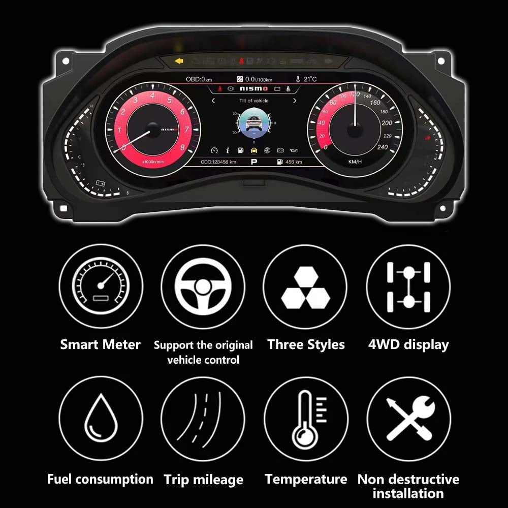 LCD Digital Cluster For Nissan Patrol Y62 Armada 2010-2023 Linux Digital LCD Dashboard Instrument Gauge Cluster