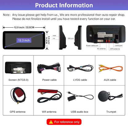 Android 13 Car Radio Touchscreen 12.3'' Car Stereo for Mercedes Benz C/GLC Class W205 2015-2018