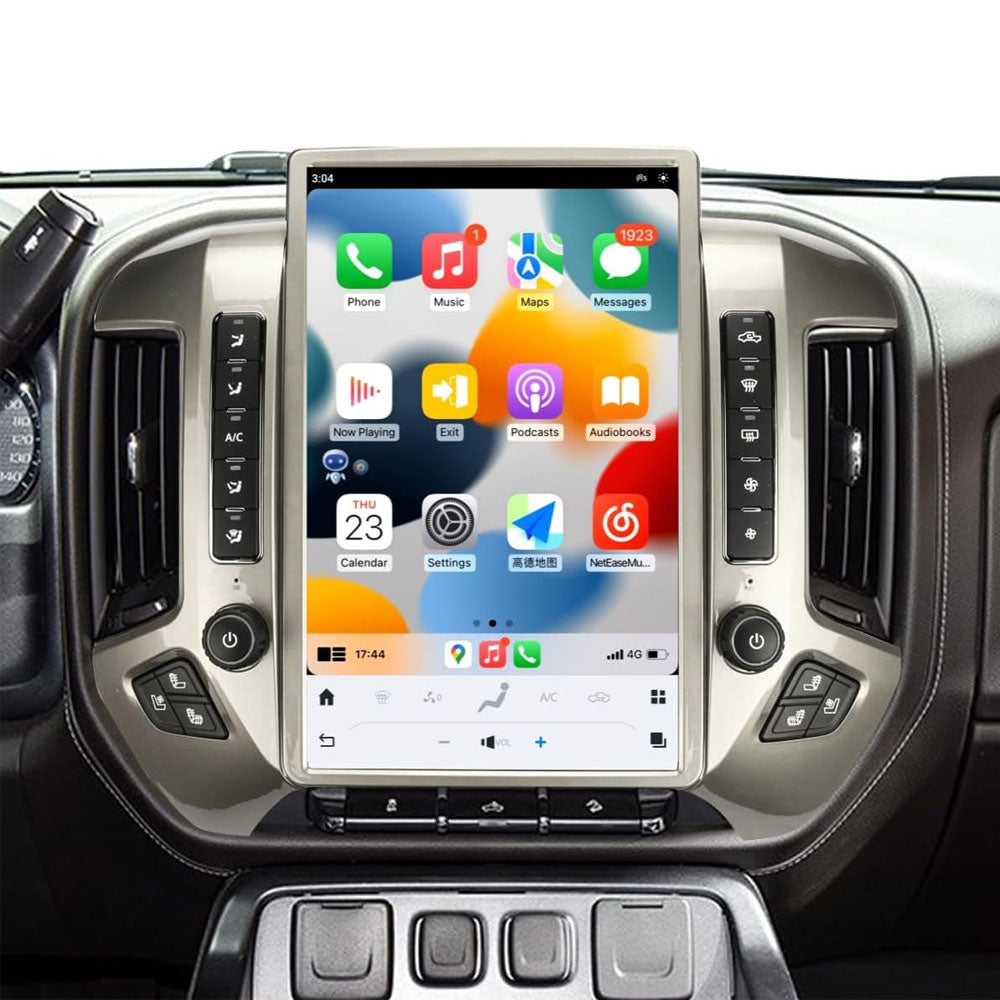 Chevrolet Silverado/GMC Sierra 2014-2018 Stereo Replacement 14.4 Inch Tesla-Style 2K IPS Screen Built-in Carplay/Android Auto