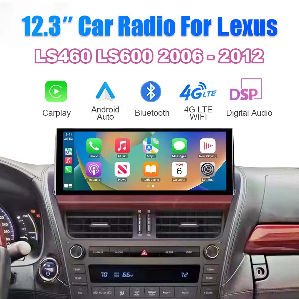 12.3 inch Android Car Radio For Lexus LS460 LS600 2006-2012 Carplay Car Multimedia Player