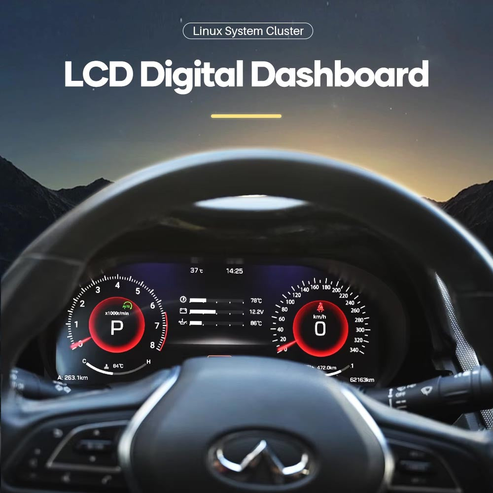 LCD Digital Cluster For Infiniti Q50 Q60 2014-2019 Linux Digital LCD Dashboard Instrument Gauge Cluster