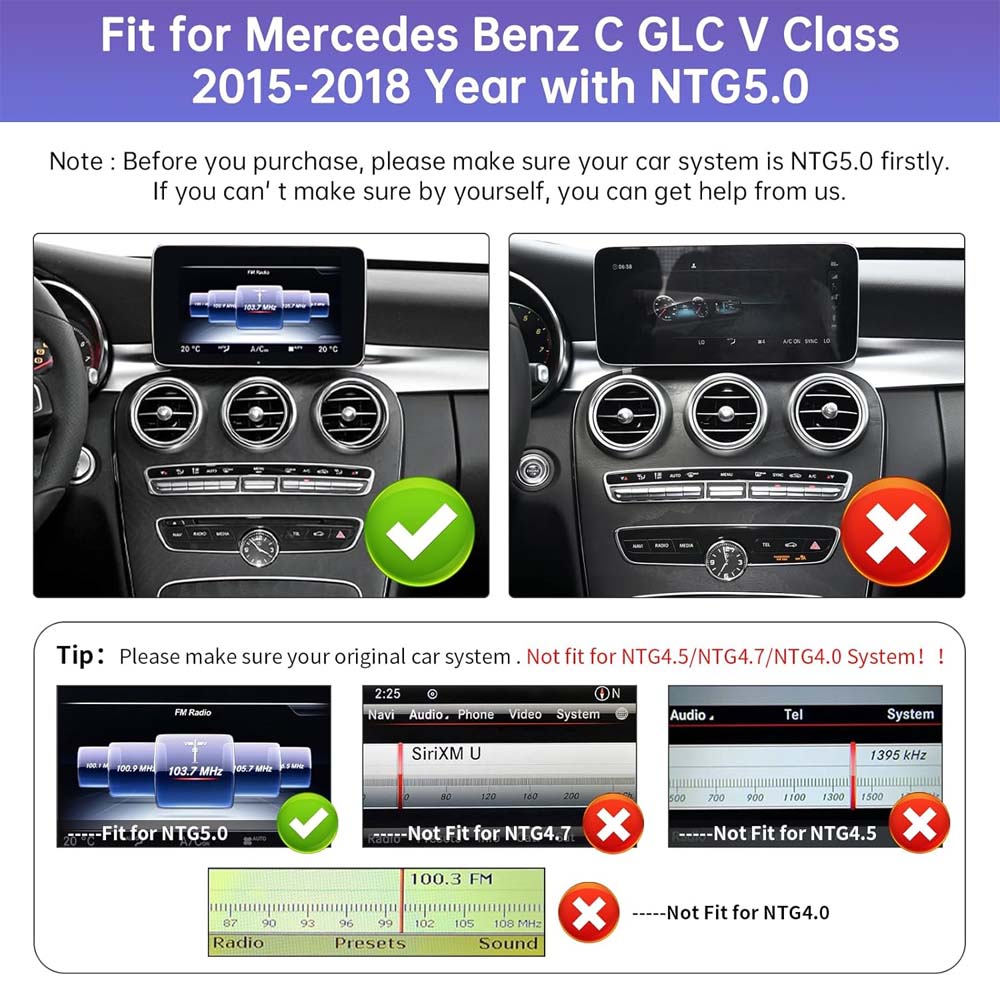 Android 13 Car Radio Touchscreen 12.3'' Car Stereo for Mercedes Benz C/GLC Class W205 2015-2018