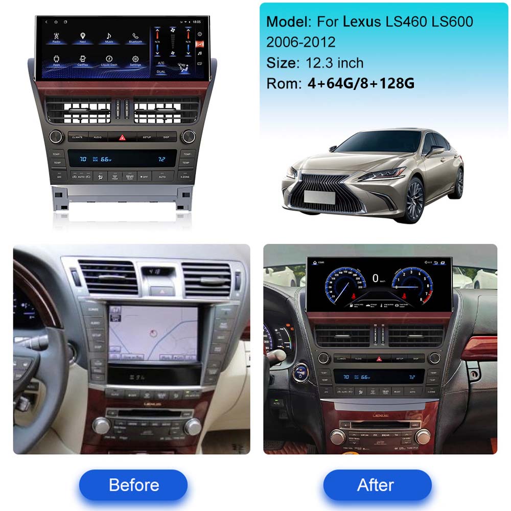 12.3 inch Android Car Radio For Lexus LS460 LS600 2006-2012 Carplay Car Multimedia Player