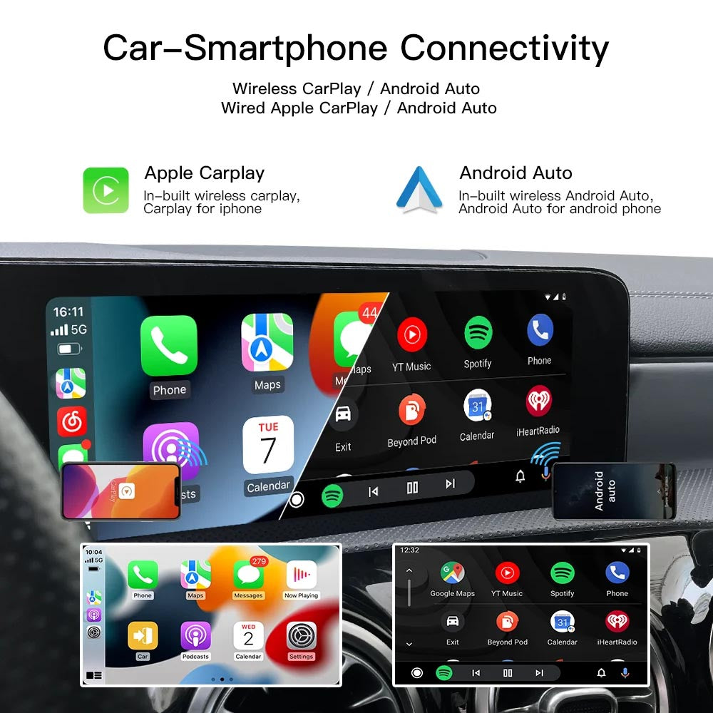 Wireless Carplay Android Auto for Mercedes NTG 6.0 MBUX 10.25" / 12.3" Radio Screen Android Multimedia System Upgrade Kit