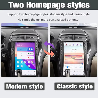 Android Car Radio For Ford Explorer 2011-2019 Stereo Replacement Tesla-Style Screen Built-in Carplay/Android Auto