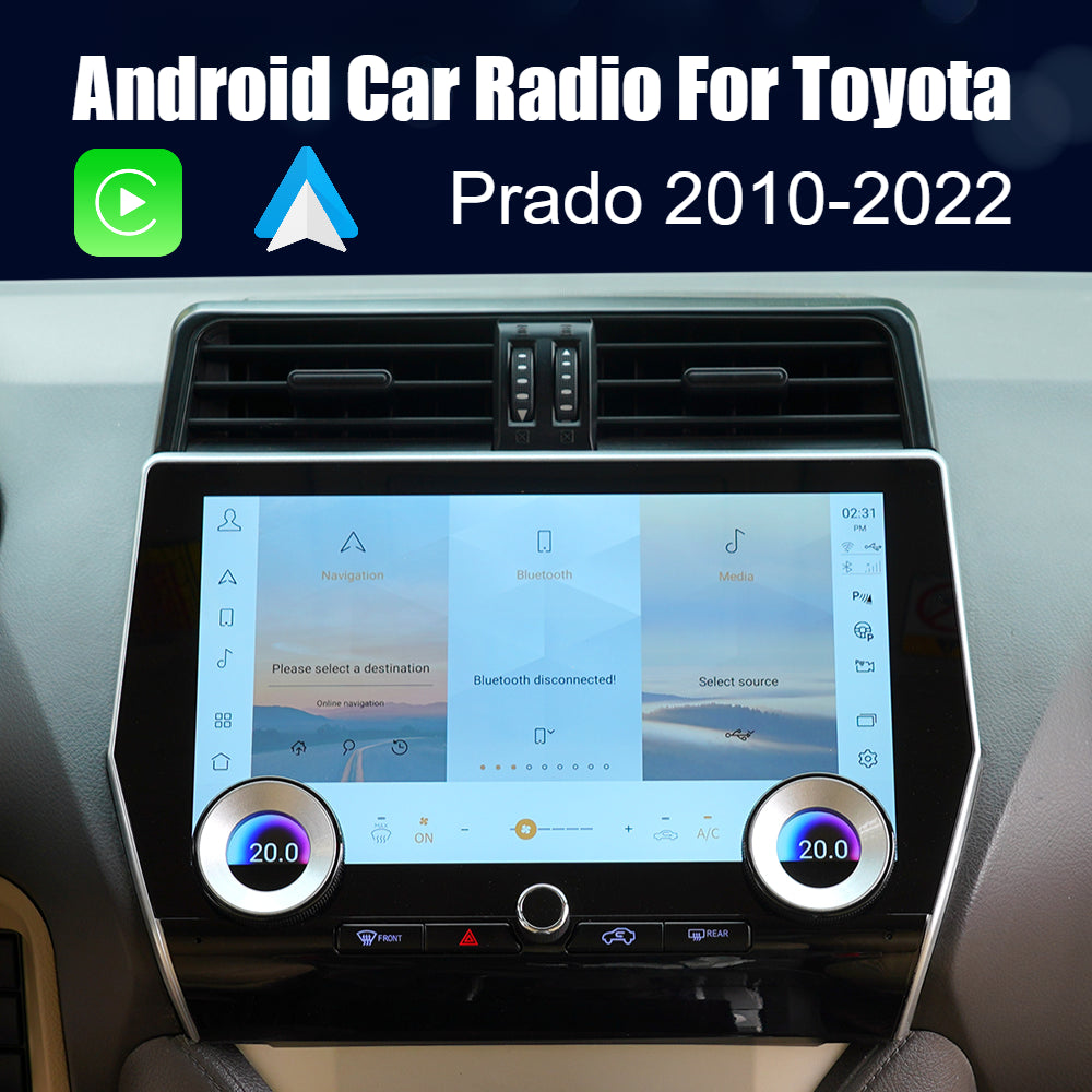 Toyota Prado 2010-2022 Car Stereo Android Car Radio GPS Navigation Android Auto CarPlay Bluetooth Music WiFi Built-in 4 camera