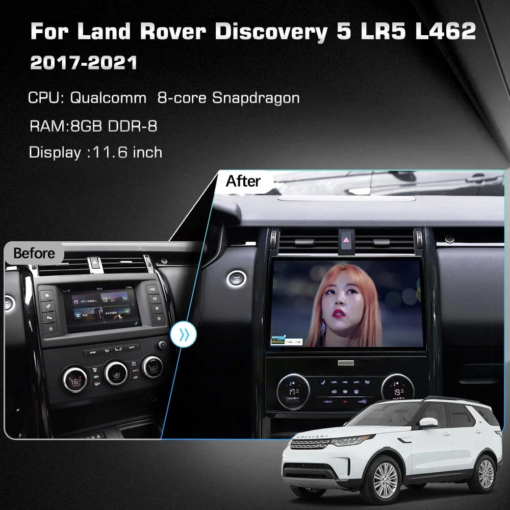 11.6 inch Car Radio For Land Rover Discovery 5 LR5 L462 2017-2021 Carplay Multimedia Video Player