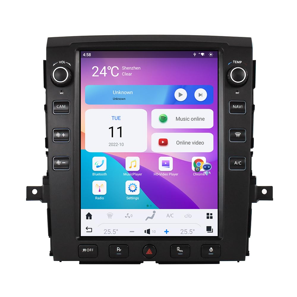 12.1 inch Car Radio for Nissan Titan 2016-2019 Stereo Replacement Tesla-Style Screen GPS Navigation Multimedia Player