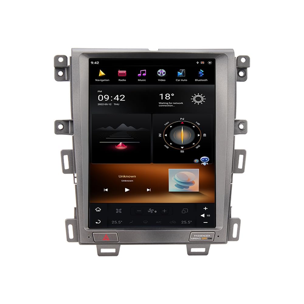 12.1 inch Android Car Radio for Ford Edge 2008-2014 Stereo Replacement Tesla-Style Screen Built-in Carplay/Android Auto