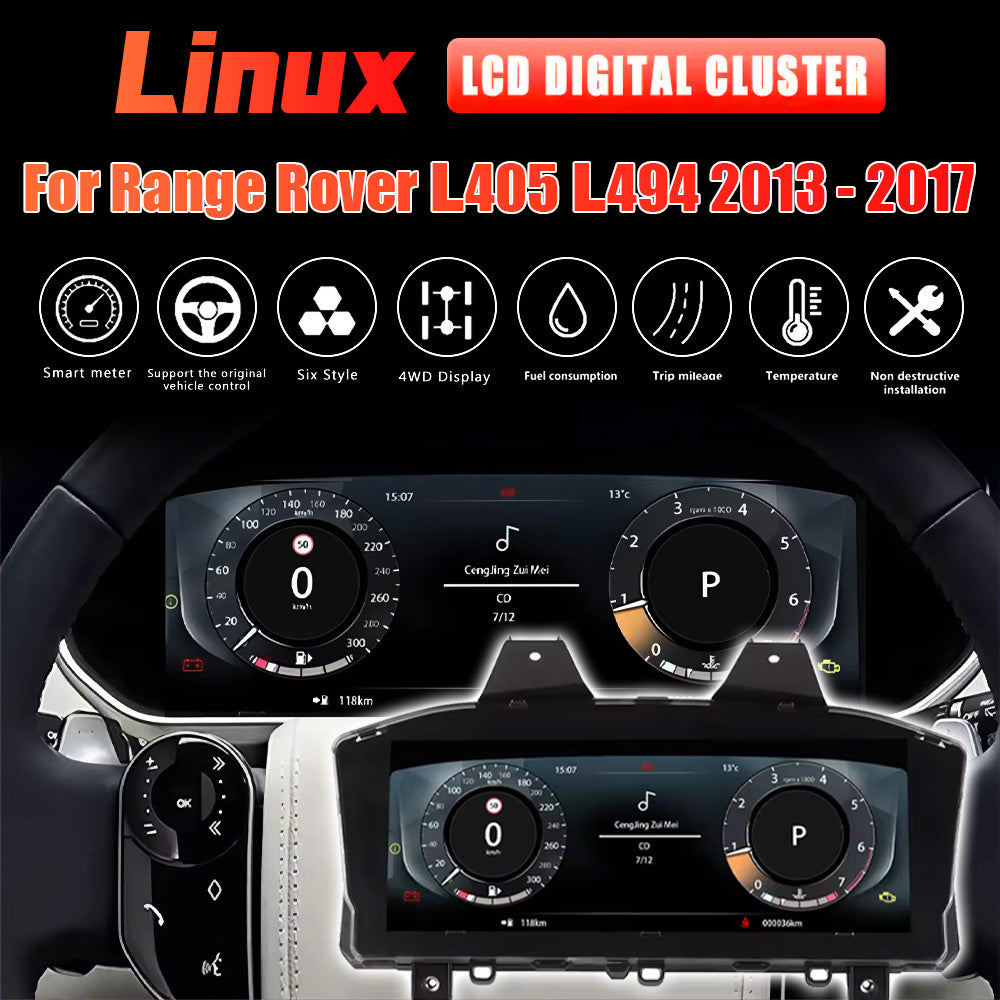 12.3" LCD Digital Cluster For Range Rover 2013-2017 L405 L494 Linux Digital LCD Dashboard Instrument Gauge Cluster