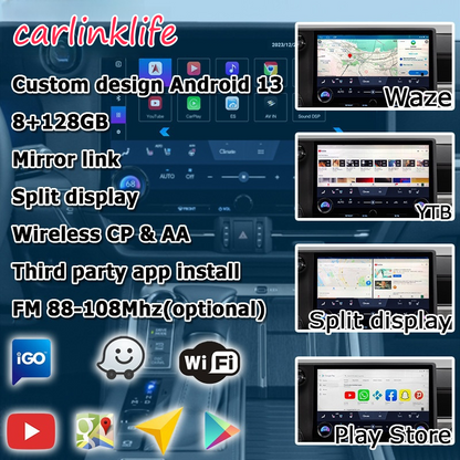 Android 13.0 Multimedia Interface for Lexus GX460 2022-2023 with Youtube, Google Play