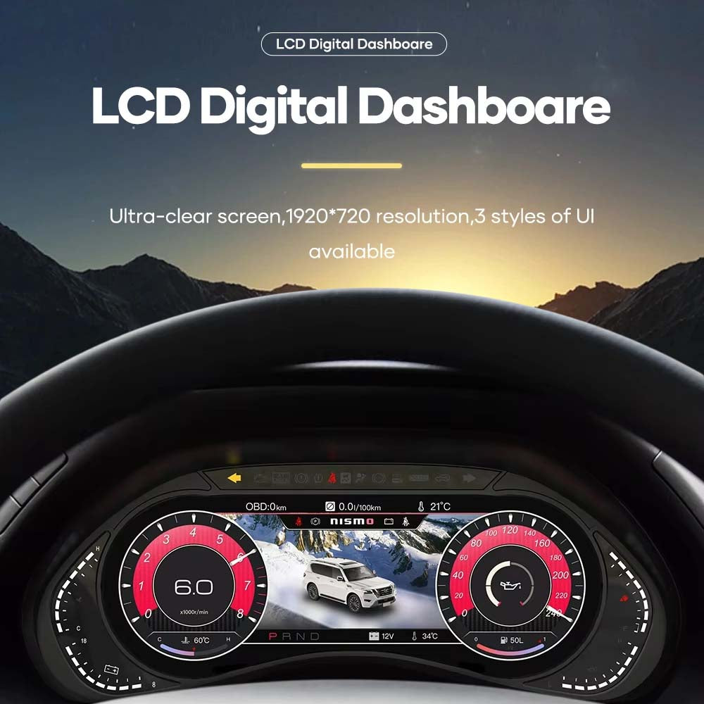 LCD Digital Cluster For Nissan Patrol Y62 Armada 2010-2023 Linux Digital LCD Dashboard Instrument Gauge Cluster
