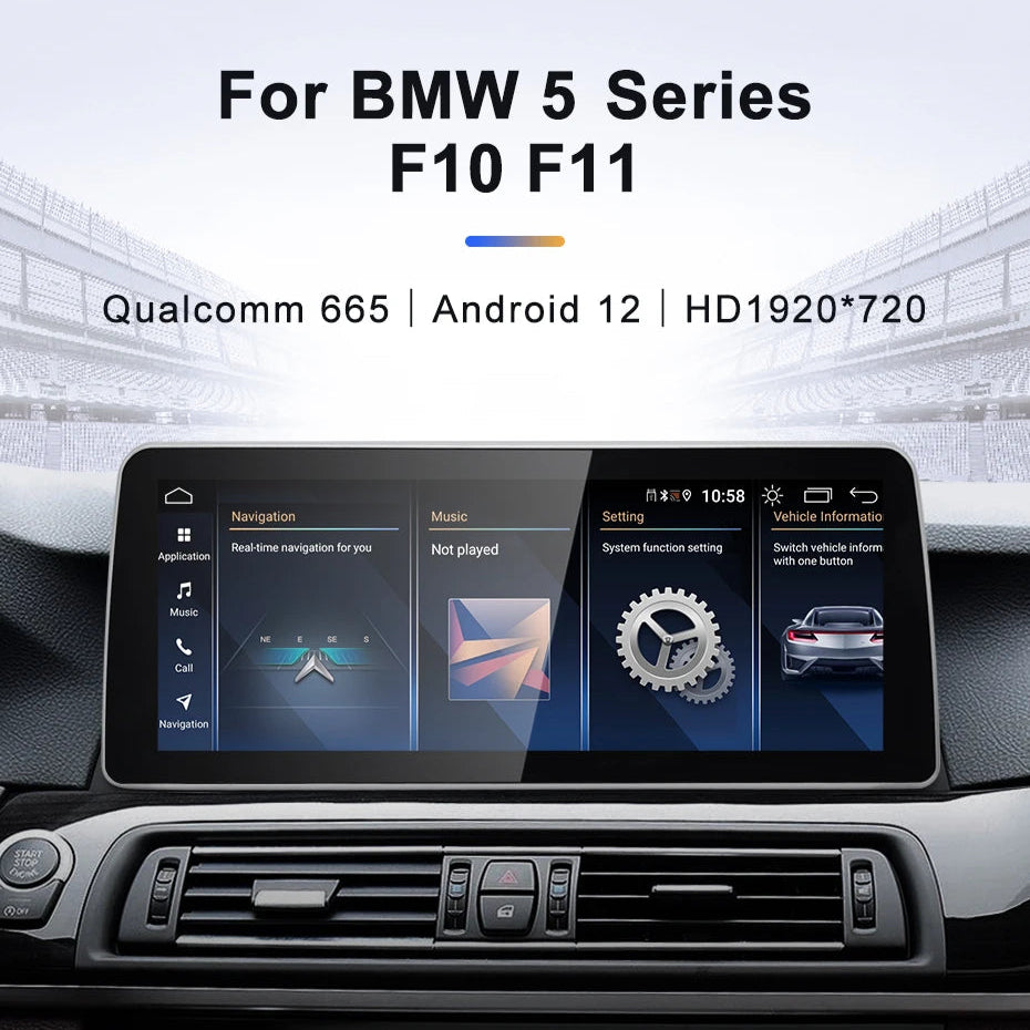 12.3inch BMW 5 2010-2017 F10 F11 Series Android13 Car Multimedia Wireless Carplay