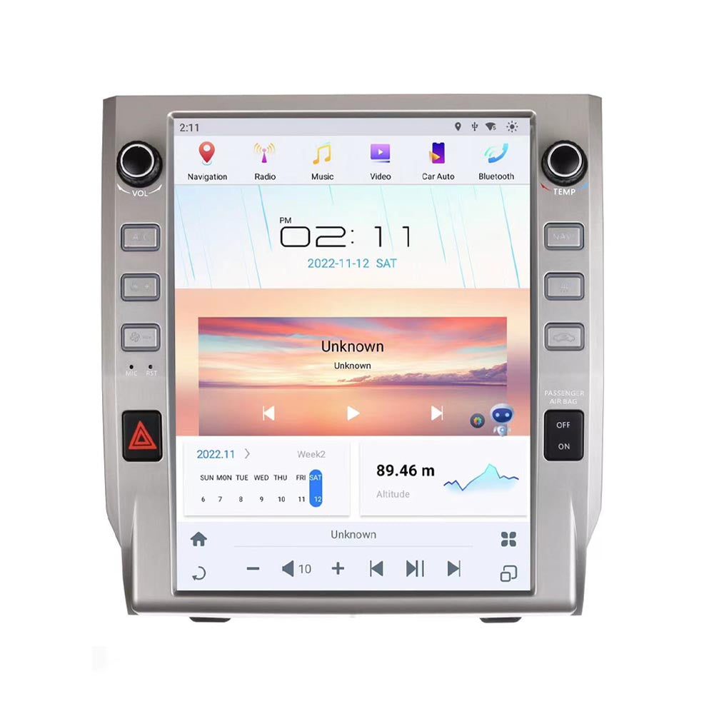 12.1 inch Android Car Radio for Toyota Tundra 2014-2019 Stereo Replacement Tesla-Style Screen Built-in Carplay/Android Auto