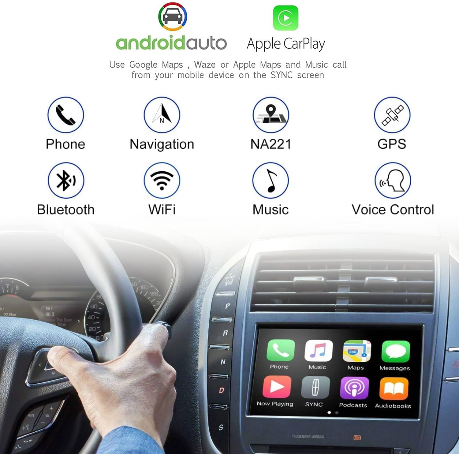 SYNC 2 to SYNC 3 Upgrade Kit Latest Sync3 Interface Module 8-Inch Capacitive Touch Screen For Ford Lincoln 2011-2016