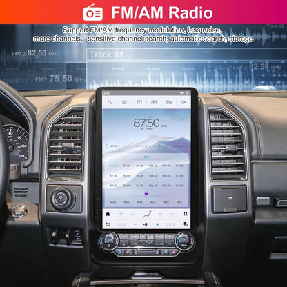 Android Car Radio For Ford Ford Expedition 2018-2023 Stereo Replacement Tesla-Style Screen Built-in Carplay/Android Auto