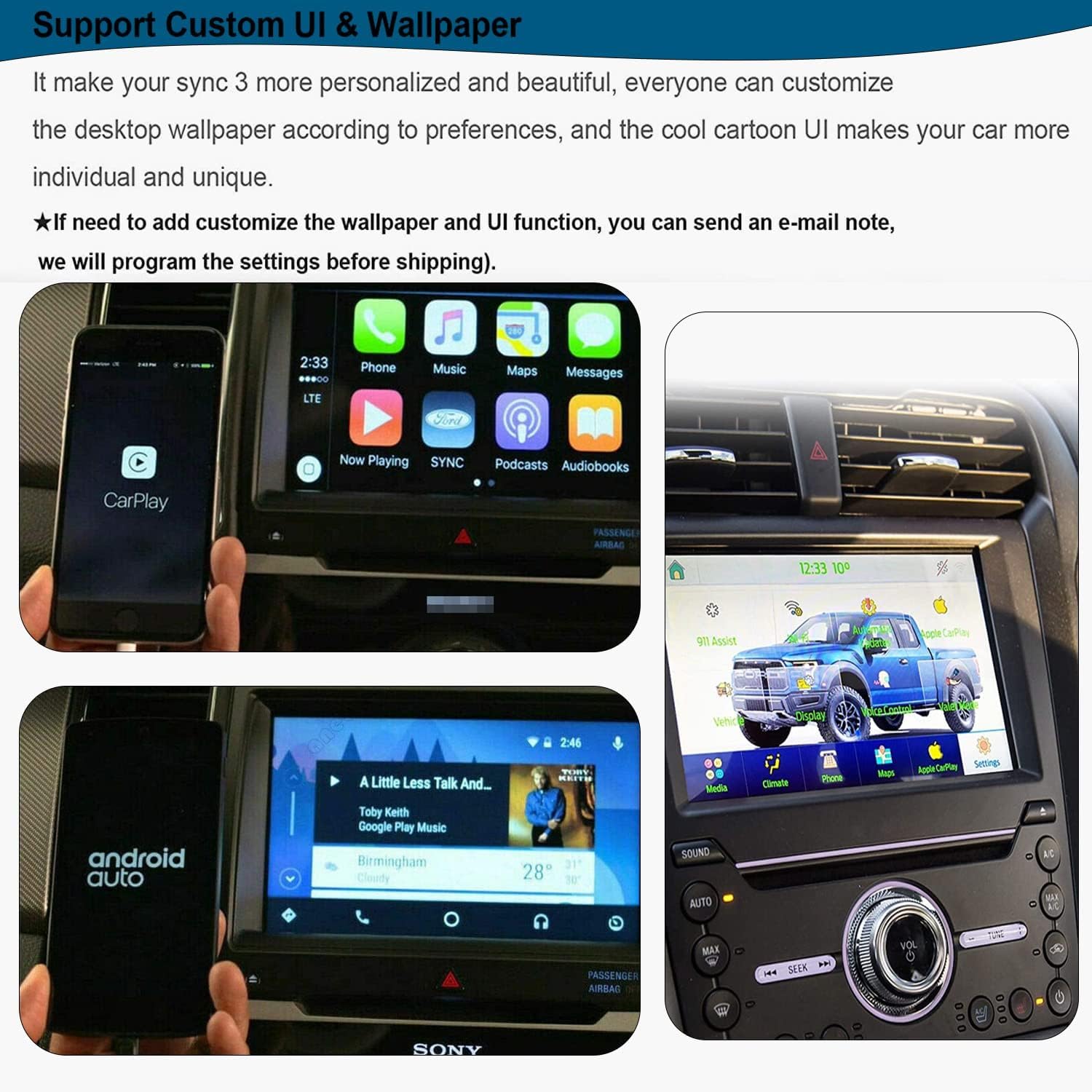 SYNC 2 to SYNC 3 Upgrade Kit Latest Sync3 Interface Module 8-Inch Capacitive Touch Screen For Ford Lincoln 2011-2016