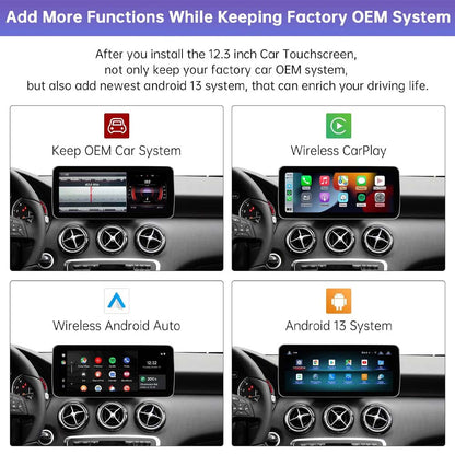 Android 12 Car Radio Touchscreen 12.3'' Car Stereo for Mercedes Benz A Class /B Class /CLA/GLA 2013-2018