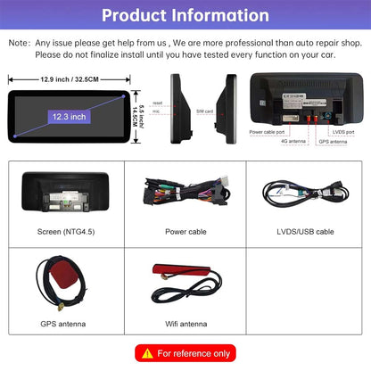 Android 12 Car Radio Touchscreen 12.3'' Car Stereo for Mercedes Benz A Class /B Class /CLA/GLA 2013-2018