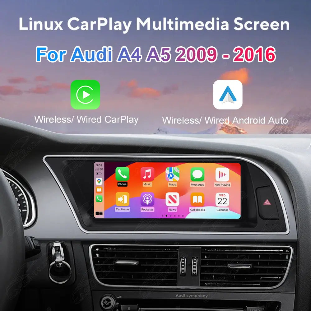 8.8 Inch Linux Touch Screen For Audi A4 A5 2009-2016 Wireless Carplay Android Auto Car Radio