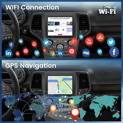 Jeep Grand Cherokee 2014-2018 HD Touch Screen Android 13 Wireless Carplay & Android Auto
