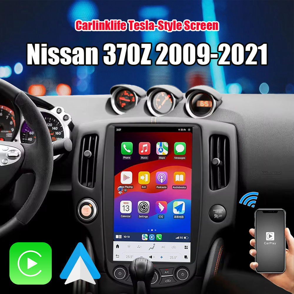 Android Car Radio For Nissan 370Z 2009-2021 Stereo Replacement Tesla-Style Screen Built-in CarPlay/Android Auto